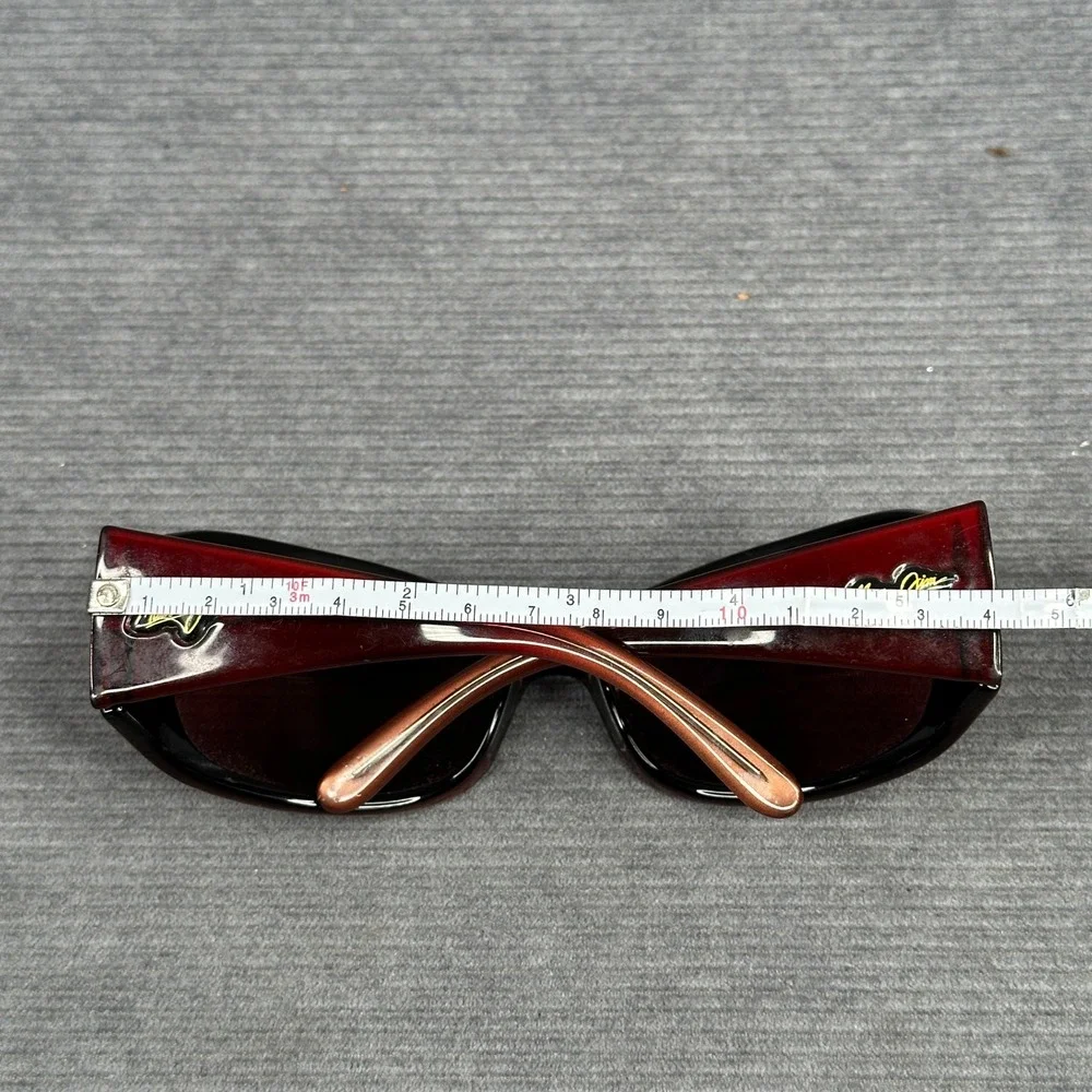 Maui Jim MJ 134-07 y2k Sunglasses Dark Tortoise Rectangle Wrap Made Italy vtg